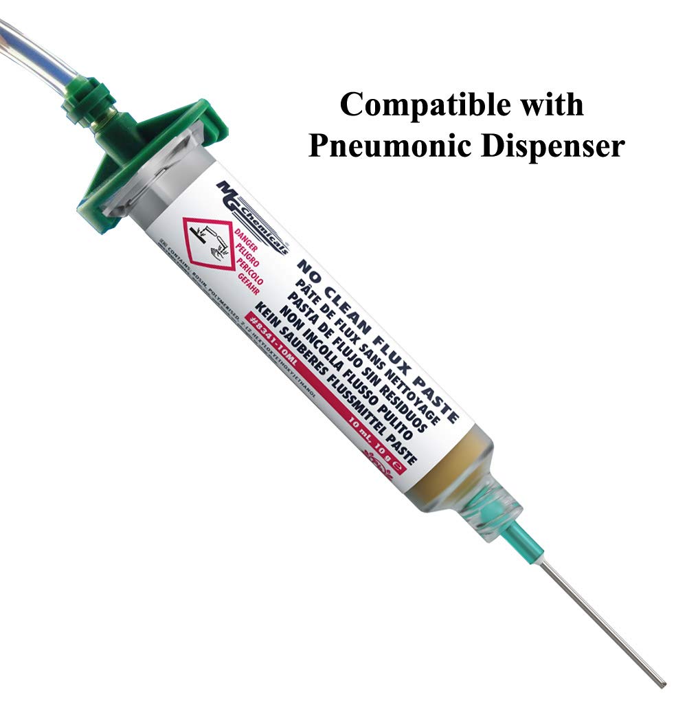 MG Chemicals - 8341-10ML 8341 No Clean Flux Paste, 10 Milliliters Pneumatic Dispenser (Complete With Plunger & Dispensing Tip): Soldering Cleaning Products