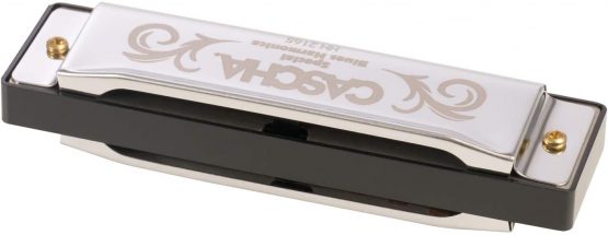CASCHA Harmonica in D-major including case and care cloth, special blues country mouth harmonica, for beginners and children, silver, HH 2165 - Image 3