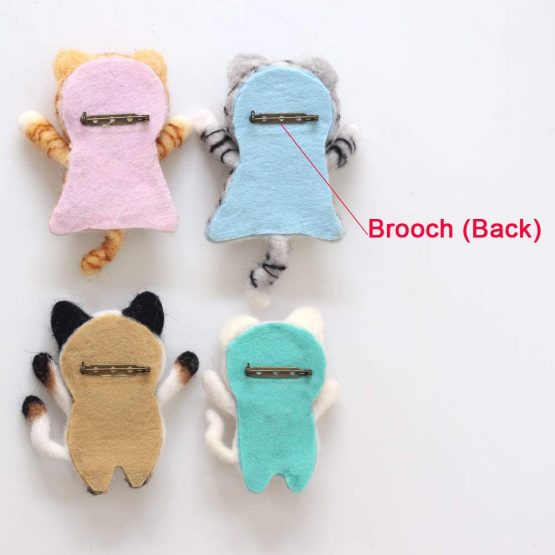 Feltsky Cat Needle Felting Kit with Brooch Decoration with Video Tutorial for Beginner Gift Box Package Christmas Gift (4 Pack) - Image 3