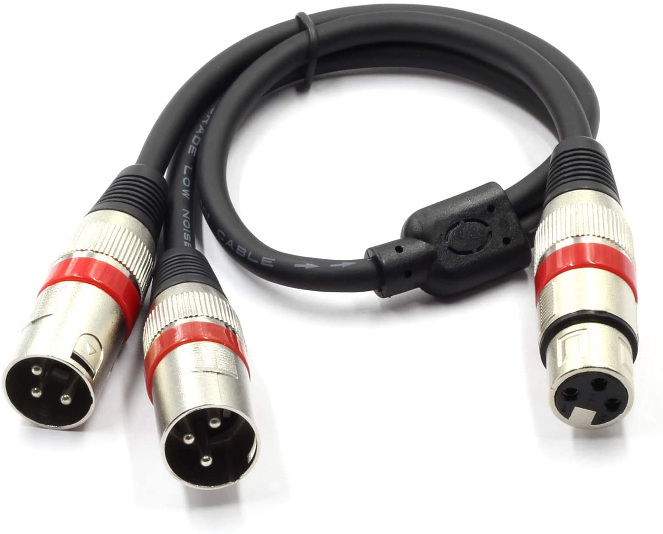 SiYear Balanced Microphone Y Patch Cable XLR Female to Dual XLR Male Audio Splitter Adapter 3 Pin 50cm, Black XLRF to 2XLRM, XLRF-2XLRM