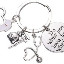 Amosfun Stethoscope Syringe Pendants Key Chains Medical Tools Keychain Jewelry Accessories for Nurse Medical Students Gifts Keychain Jewelry Bag Ring Pendant Decor