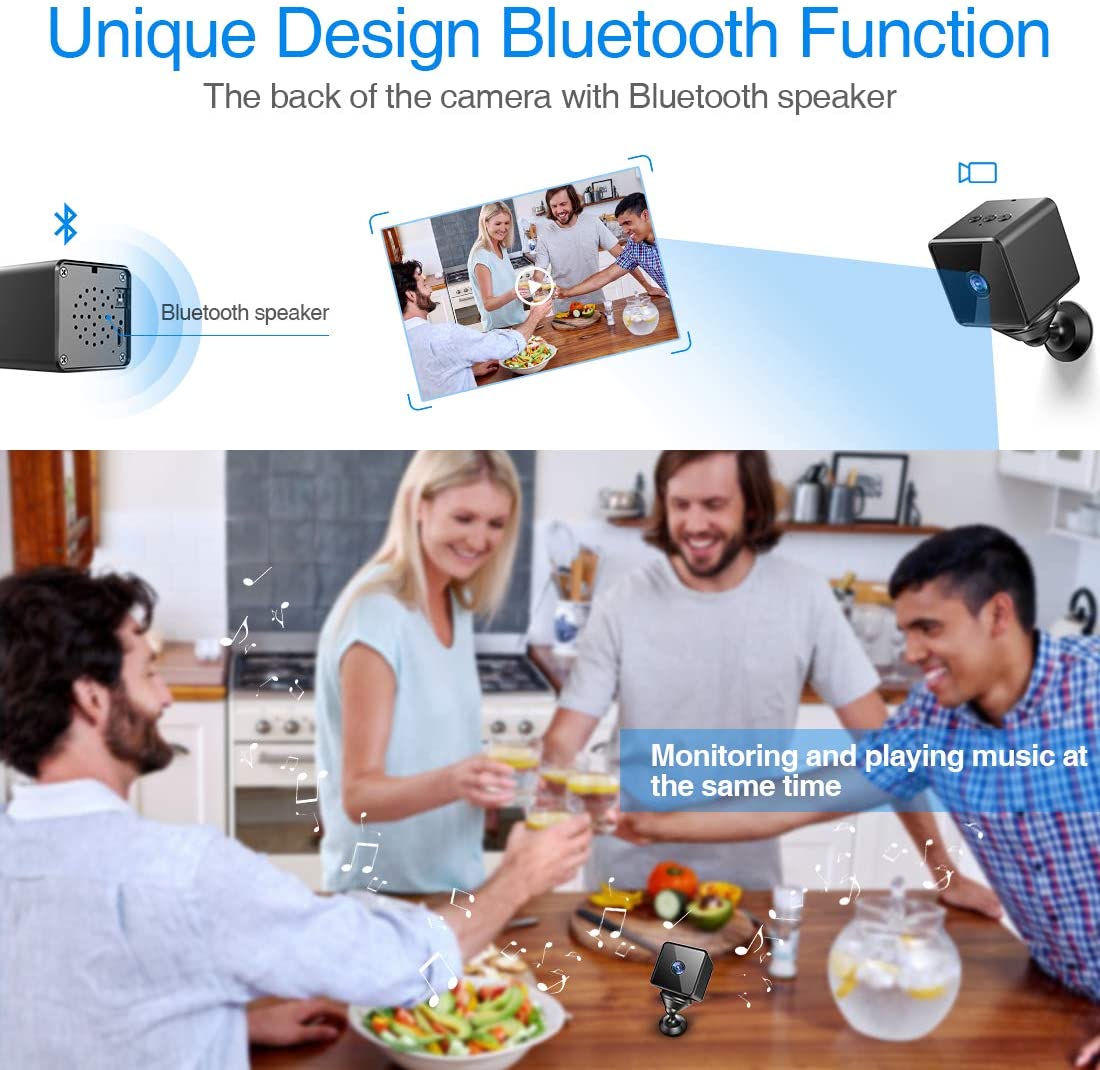 Bluetooth Mini Spy Cameras Hidden WiFi,MHDYT Wireless HD 1080P Portable