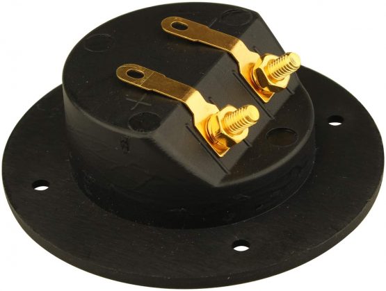 Jopto 2PCS 2-Way Speaker Box Terminal DIY Home Car Stereo Binding Post Round Spring Cup Connectors Subwoofer Plugs Professional Speaker Junction Box Back Panel Universal Terminal Block (Black) - Image 4