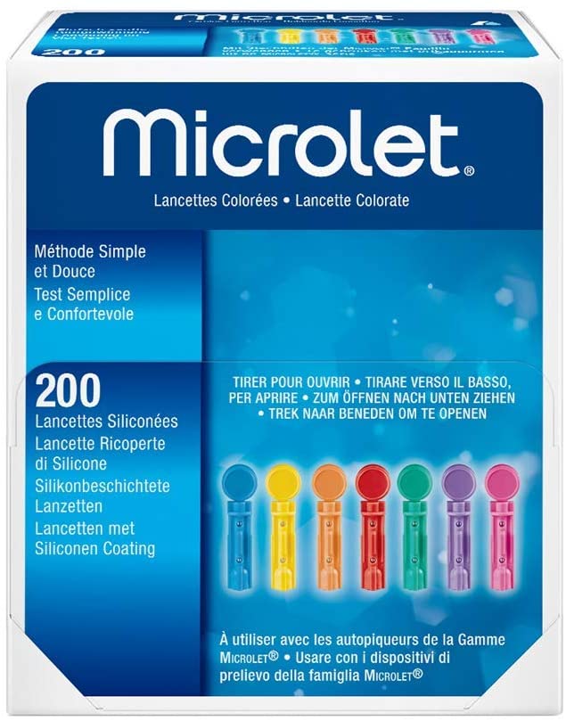 Bayer Microlet Lancets 200pz, Blue, 200 Count (Pack of 1)