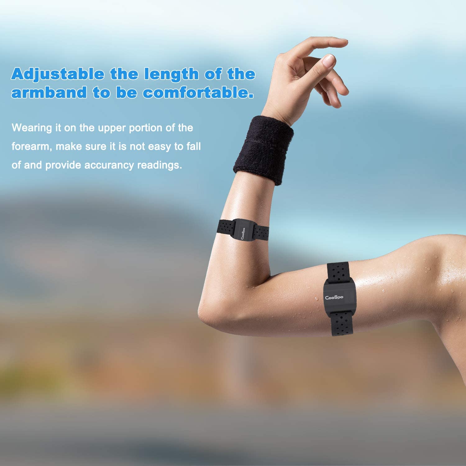 CooSpo Heart Rate Monitors Armband Optical Heart Rate Sensor Bluetooth