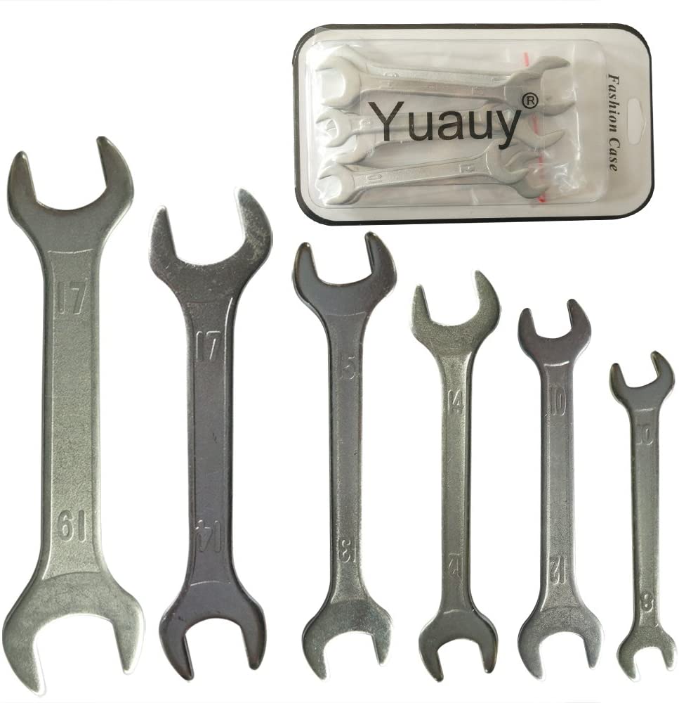 Yuauy Double Ended 8 mm thru 19mm Cone Wrench Bicycle Tool Kit Spanner Bike Cycling Multi Set Silver