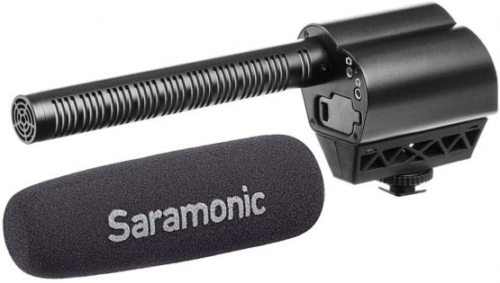 Saramonic VMIC Pro Super Directional Condenser Video Microphone with Rubberized Shockmount, High-Pass Filter, Level Control, & High-Frquency Switches, Monitoring & More - for DSLR Cameras & Camcorders - Image 3