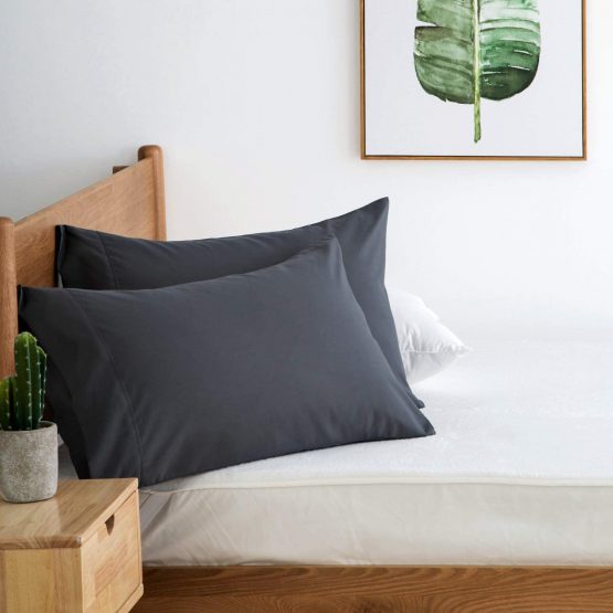 BEDSURE Pillow Cases 2 Pack Dark Grey - Brushed Microfiber Pillowcase with Envelope Closure, 50 x 75 cm - Image 4