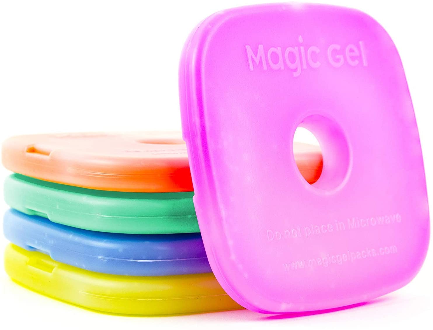 Magic Gel 5 x Ice Packs - Long Lasting Reusable Small and Thin Cold Packs - The Perfect Cooler - Stays Cold Up to 6 Hours