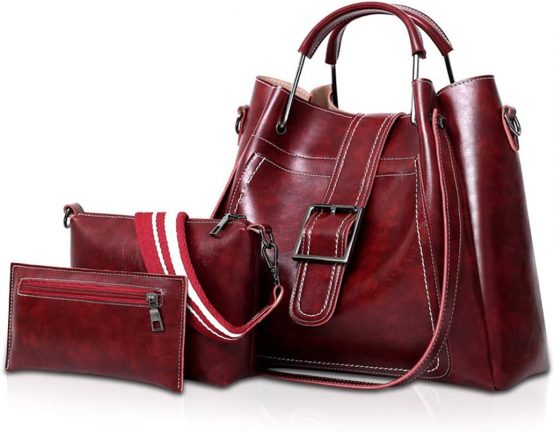 NICOLE&DORIS Fashion women Pu Leather Handbag+Shoulder Bag+Purse 3pcs Bag Tote for girl