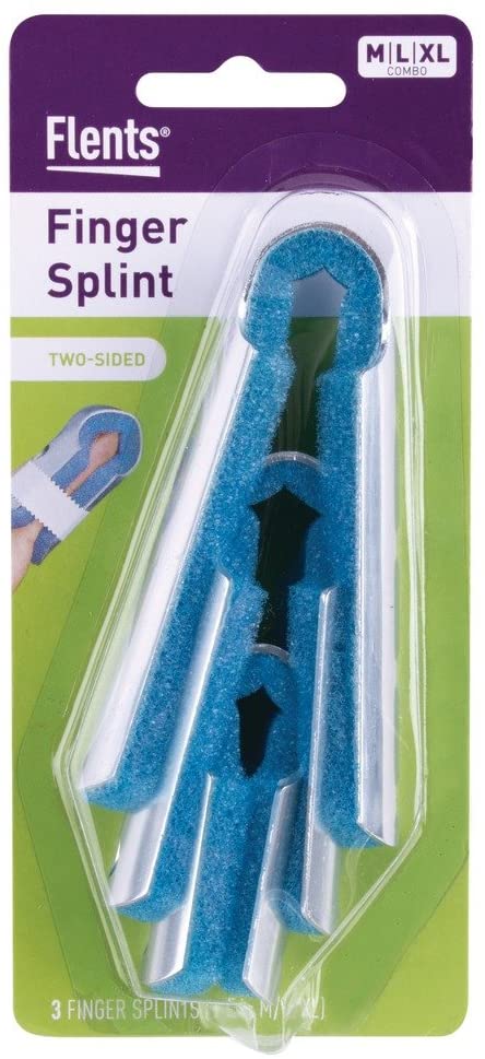 Flents Finger Splint, Two Sided Stainless Steel Finger Immobiliser, Value Pack of 3 Various Sizes, Assorted, 3 Count (Pack of 1)