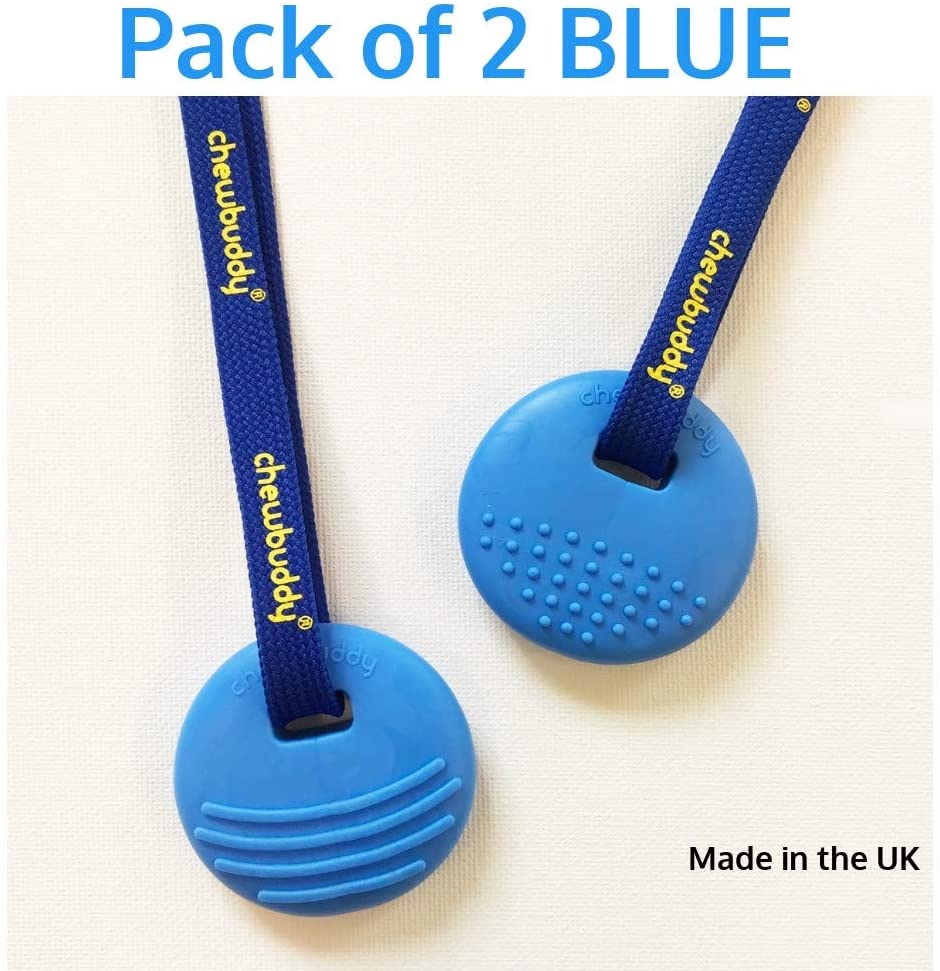 Sensory Direct Chewbuddy Disc - Blue Twin Pack, Sensory Fidget Toy, Chew or Teething Aid - Image 2