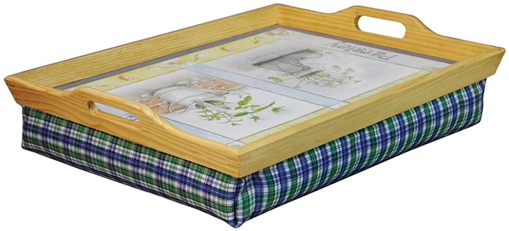 Aidapt Lap Tray with Bean Bag Cushion Herb Garden Designfor Food, Dinner, Lunch, Breakfast