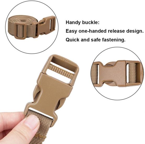 Magarrow Luggage Straps Adjustable Travel Accessories Suitcase Travel Buckle Belt Non-Slip Packing Belt (Brown- 10pcs) - Image 2