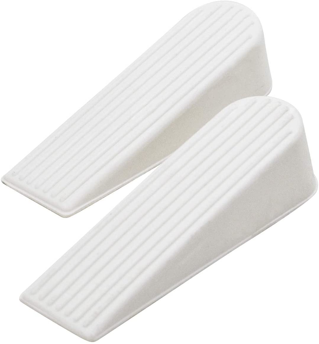 Select Hardware Door Stop, Wedge, Anti Slip Door Holder, Rubber, Cream(Almond), (Pack of 2)