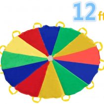 Sonyabecca Play Tents Kids Game 210T Play Parachute 12' with 12 Handles Indoor&Outdoor Picnic Blanket Mats (6-12 kids play)