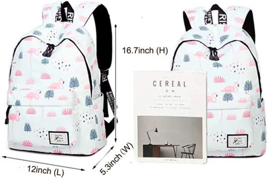 YANAIER Waterproof School Backpack for Girls Teens Cute Print Bookbag Laptop Backpack Women Travel Casual Daypack Flamingos - Image 2