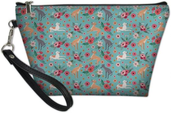 HUGS IDEA Greyhound Flower Fashion Makeup Storage Bag Ladies Travel Waterproof Toiletry Pouch