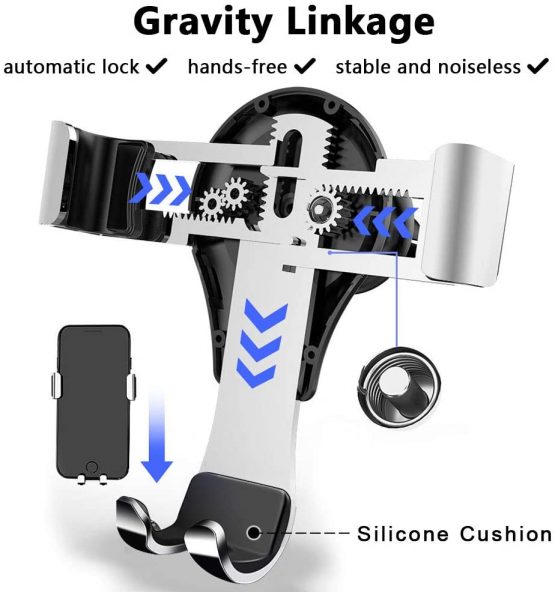 AYADA Phone Holder for A3 8V, Phone Mount Cell Phone Holder Gravity Auto Lock Aluminum Alloy Stable Easy to Install S3 Sportback Hatchback Cabriolet 2013 2014 2015 2016 2017 2018 2019 Accessories - Image 4