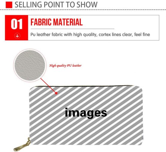HUGS IDEA PU Leather Long Wallet Sloth Flowers Printing Women's Zipper Purse Clutch - Image 4