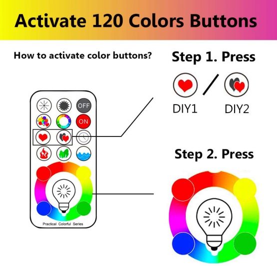 iLC B22 LED Colour Changing Light Bulb with Remote Control RGBW Bayonet - 120 Different Color Choices – RGB Daylight and White Dimmable Coloured – Timing Function - Image 2