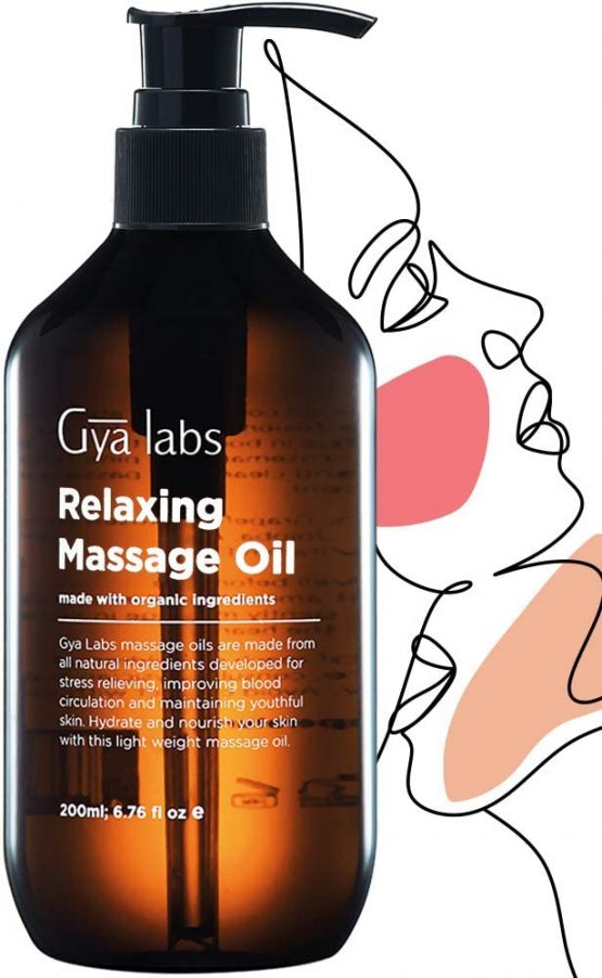 Gya Labs Relaxing Massage Oil for Sore Muscles and Happy Moments