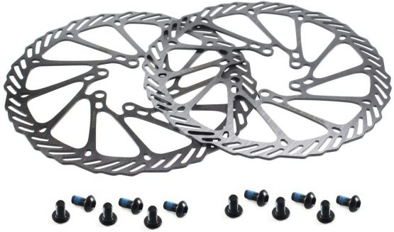 CYSKY 160mm 180mm Disc Brake Rotor 2 Packs Stainless Steel Bike Disc Brake Rotor 6 Bolts for Most Bicycle Road Bike Mountain Bike BMX MTB (Include 12 Screws)