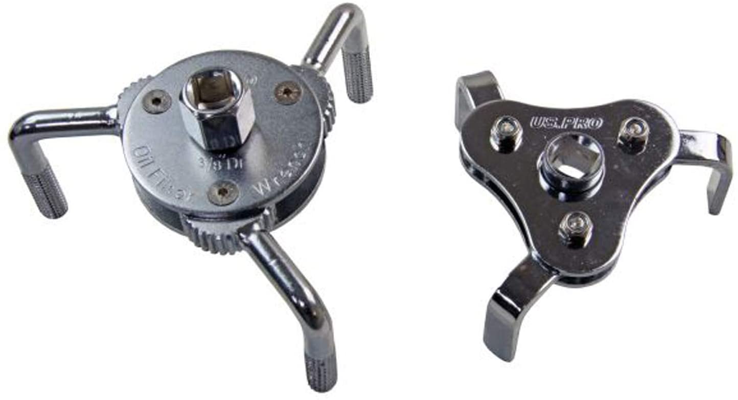 US PRO Professional 2 Piece Three Leg 1/2" Drive Oil Filter Wrench Set B3097, Polished