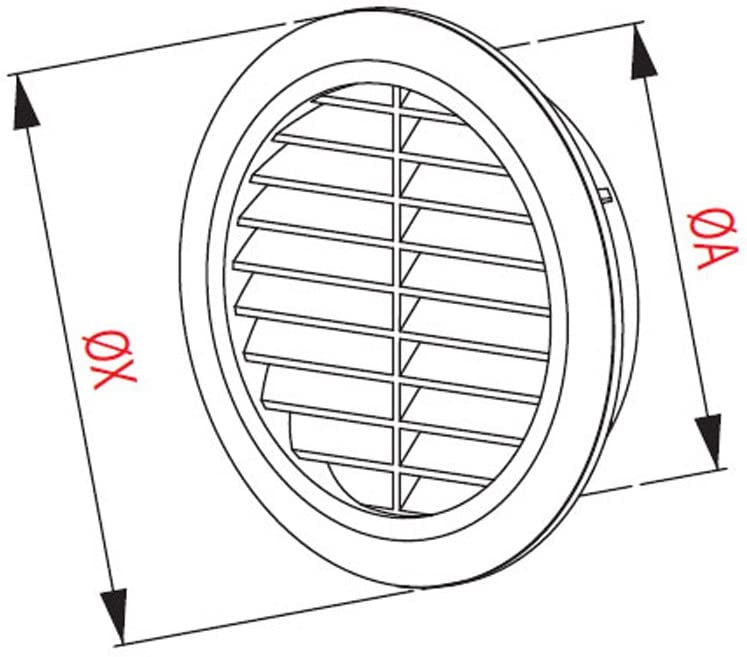 Circle Air Vent Grille Cover 100mm (4inch) Ducting White ABS Plastic - Image 2