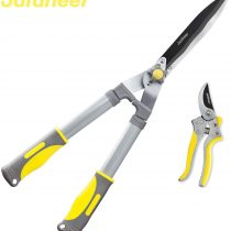 Jardineer 2pcs Garden Shears, Hedge Shears for Trimming Shrubs and Pruning Shears for Cutting Branches, Heavy Duty Garden Tools