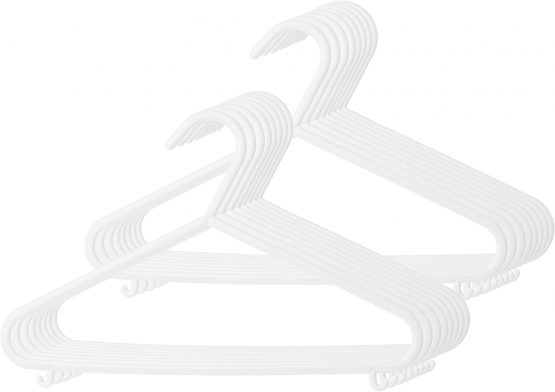 Bieco Hangers Baby Child Hanger Baby Hangers Plastic Hangers for Wardrobe Storage Cabinet Length 29.5cm, 16 Pieces, White, Narrow, ArtN 90016147