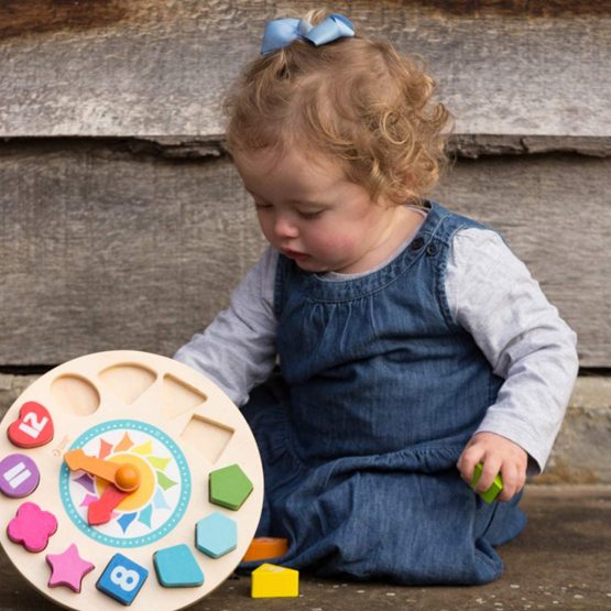 Classic World - Wooden Tick Tock Clock Learning Educational Time Telling Puzzle - Image 3