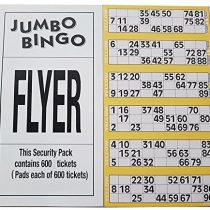 Jumbo Bingo Ticket Singles, 6 to View Pad, Yellow