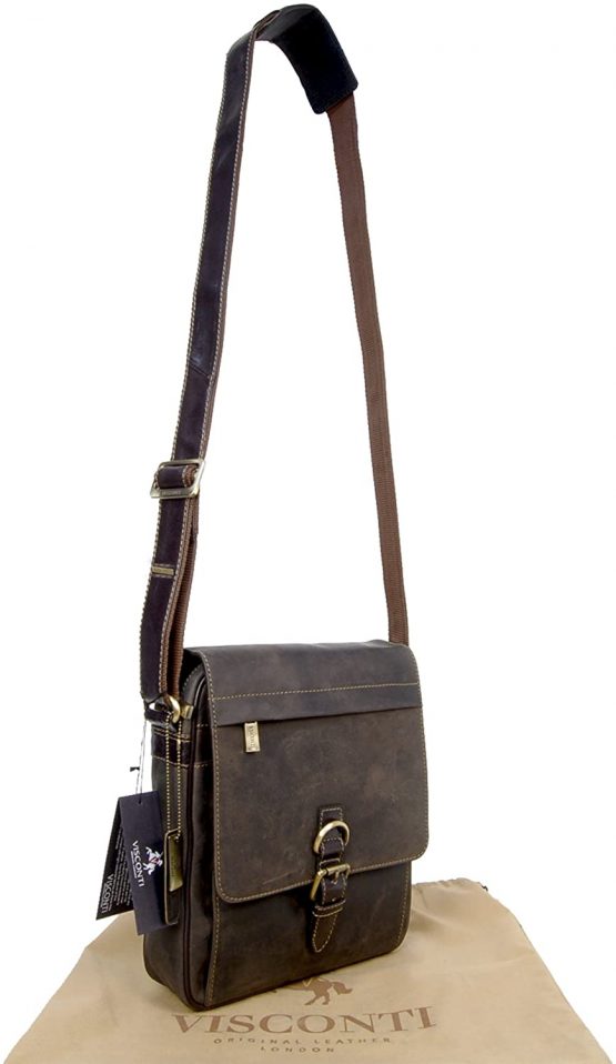 VISCONTI - Cross Body Organiser Bag - Genuine Leather - Flap Over Shoulder Messenger Bag - iPad/Kindle -16011 - LINK - Image 3