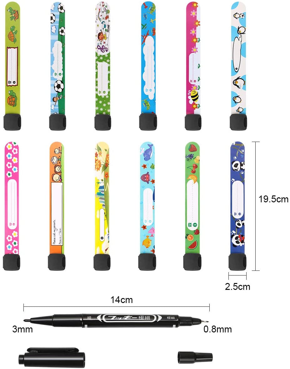 Vicloon 12 Pcs Child Safety ID Wristband - Image 2
