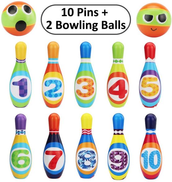 Bowling Set Skittles Game for Kids with 10 Pins and 2 Balls Early Development Indoor Toy Gifts for Children Toddler Girls Boys - Image 2