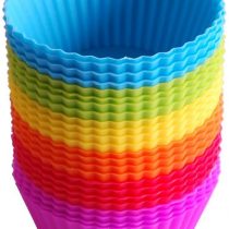 Cupcake Molds, 24 Pack Reusable Silicone Baking Cases Muffin Molds