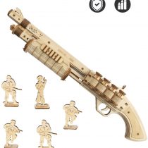 ROKR 3D Wooden Rubberband Guns, Mechanical Gun Model Kits to Build, Laser Cut Gun Model Building Kits For Teen and Adult