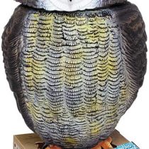 Defenders STV965 Wind-Action Owl, (Life-like Decoy Deterrent, Scares Birds From Gardens), Grey, One Size