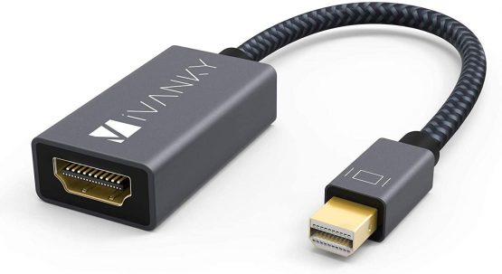 iVANKY Mini DisplayPort to HDMI Adapter, Mini DP to HDMI Adapter, Nylon Braided & Gold-Plated Connector, Compatible for MacBook Air, MacBook Pro(Before 2016), Surface Pro, etc - 20CM