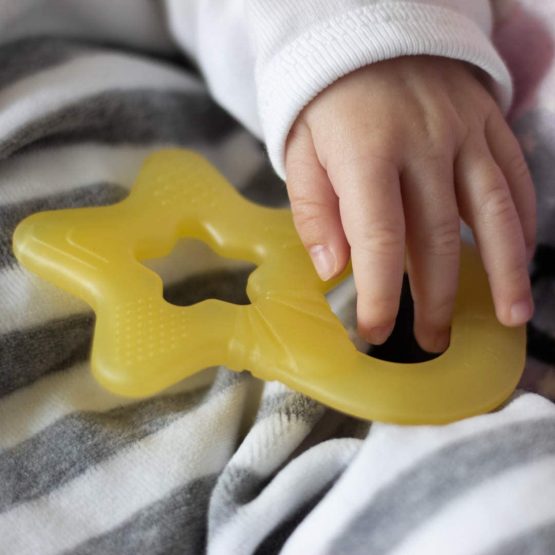 DENTISTAR® Baby Bite Star - Set of 2 Teether Rings - Soft & Flexible Teething Aid Toy - for Babies from 3 Months Onwards - BPA Free - Made in Germany - Light Green - Image 2