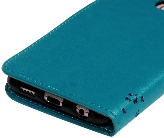 Huawei P20 Lite Case, Premium PU Leather Flip Notebook Wallet Case Embossed Cat Butterfly with Magnetic Stand Card Holder ID Slot Folio Soft Protective Skin Case Cover for Huawei P20 Lite Blue - Image 4