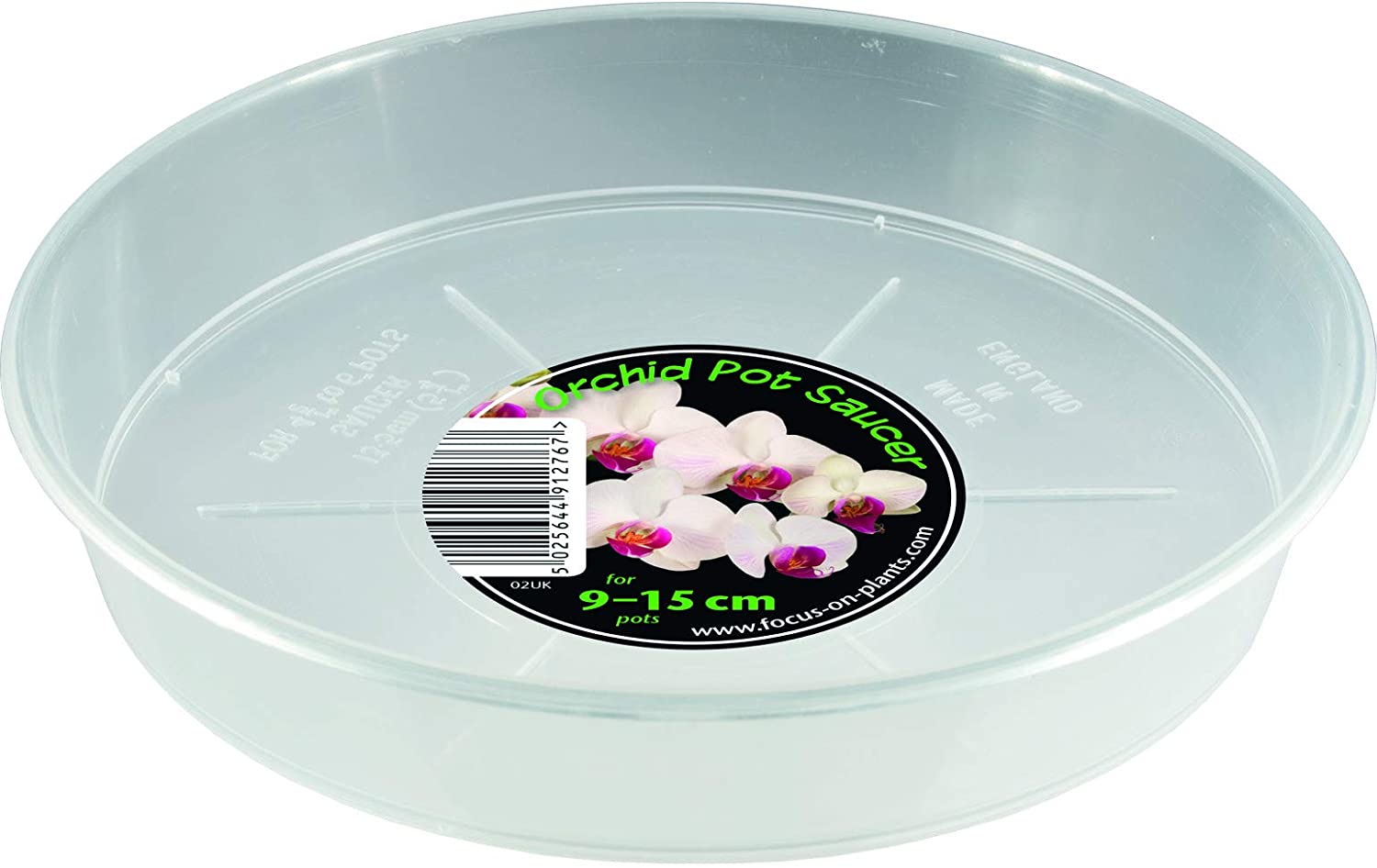 Orchid Saucer for 9-15 cm Pot, Clear, 12.2cm