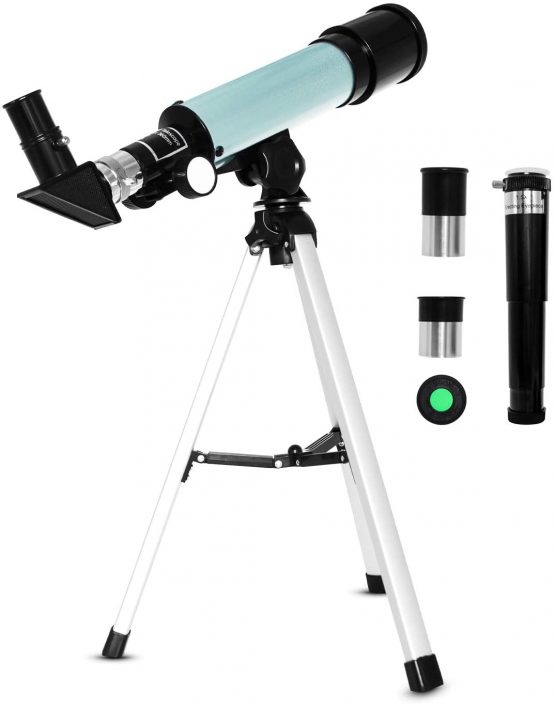 Iadong Kids Astronomical Telescope, Professional 90X Astronomical Landscape Telescope with Tripod, 2 Magnification Eyepieces, 1.5X Barlow Len, Early Science Educational Toys for Children