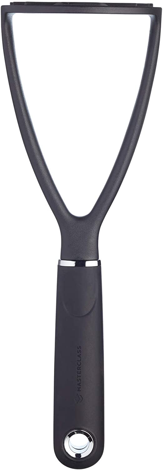 MasterClass Potato Masher, Stainless Manual Mash Potato Maker, Ergonomic Soft-touch Nylon Handles, 34 cm (13.4''), Black