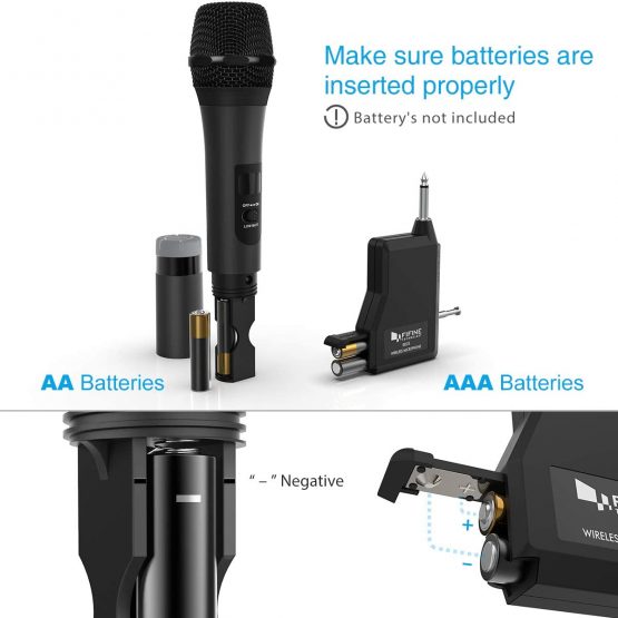 Wireless Microphone,FIFINE Handheld Dynamic Microphone Wireless mic System for Karaoke Nights and House Parties to Have Fun Over the Mixer,PA System,Speakers-K025 - Image 4