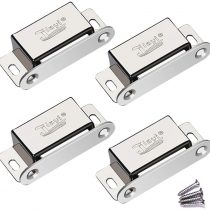 Cupboard Magnetic Door Catch Jiayi 4 Pack Cabinet Door Magnet 8KG Pull Stainless Steel Cupbord Door Magnetic Catches Heavy Duty Magnetic Cuoboard Latches for Kitchen Drawer Door Magnets Catcher