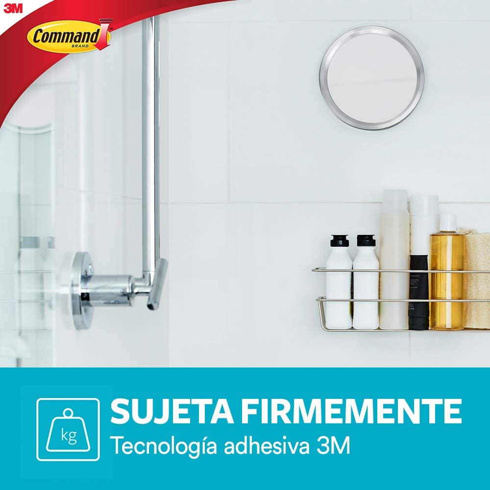 Command Bathroom Mirror, Satin Nickel - 1 Vanity Mirror and 2 works of Water-Resistant Adhesive Strips - Damage-Free Hanging - Image 3