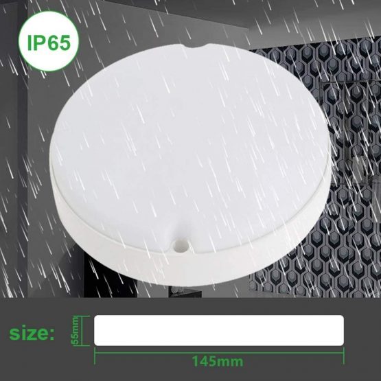 VIPMOON LED Bathroom Ceiling Lights 9W, LED Fitting Indoor Light IP65 Waterproof 6500K Natural White 60W Equivalent Round 14cm,Flush Ceiling Light for Bathroom Kitchen Bedroom Hallway Corridor Balcony - Image 3