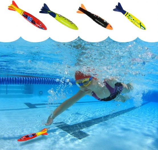Topways® Diving Pool Toys Set, Dive Rings Sticks Diving Torpedo for Swimming Underwater Pool Training Toy Diving Game Training Gift for Kids - Image 4